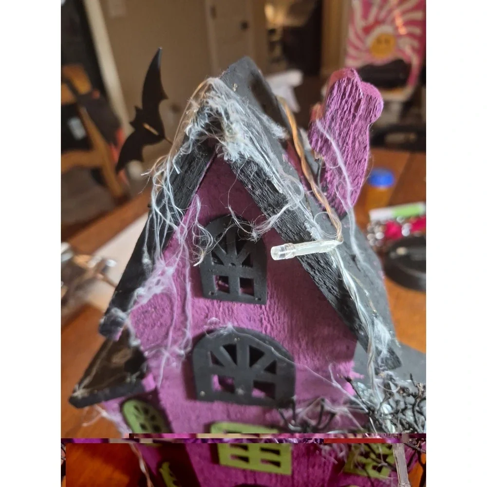 Wooden Halloween HOUSE With Lights